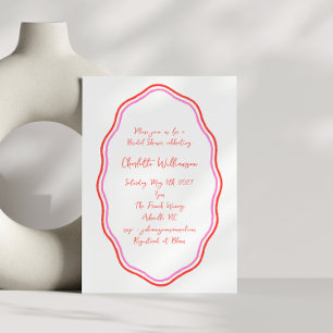 Invitation Écriture fantaisiste bordure gribouillée rouge Ent