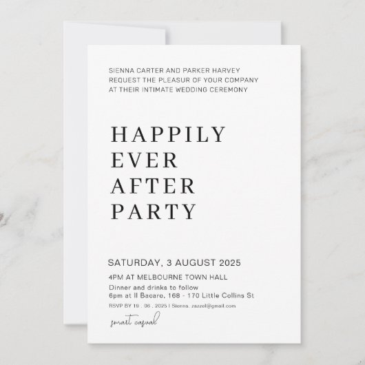 Invitation Écriture Fantaisiste de Mariage – Rien de Fantasti (Devant)