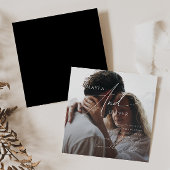 Invitation Écriture fantaisiste | Mariage photo carré noir