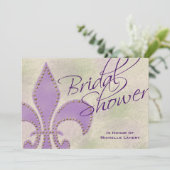 Invitation Écriture Fleur de Lis Fête des mariées (Debout devant)