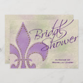 Invitation Écriture Fleur de Lis Fête des mariées (Devant / Derrière)