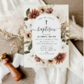 Invitation écriture florale boho baptême