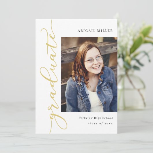 Invitation Écriture latérale Éditable Colour Graduation Invit (Debout devant)