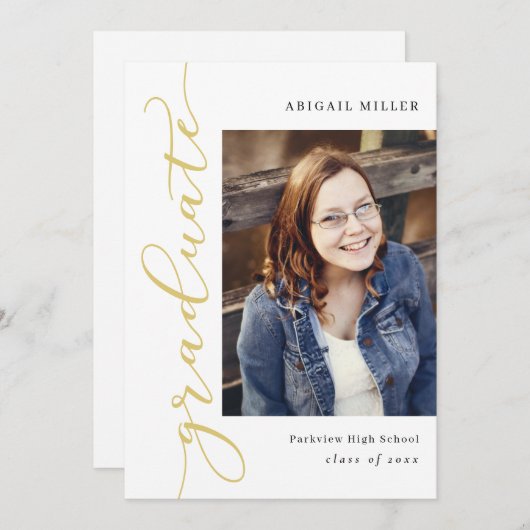 Invitation Écriture latérale Éditable Colour Graduation Invit (Devant / Derrière)