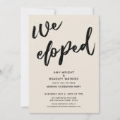 Invitation Écriture main Nous sommes partis en voyage de noce (Devant)