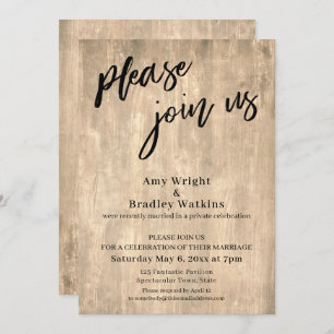 Invitation Écriture Manuelle, Rustique S'Il Vous Plaît Rejoig