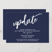 Invitation Écriture manuscrite Annulé Mariage Mise à jour ble (Devant / Derrière)
