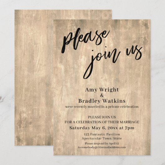 Invitation Écriture Manuscrite, Campagnarde Vous êtes cordial (Devant / Derrière)