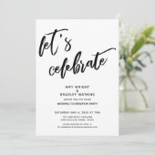 Invitation Écriture manuscrite Célébrons la réception de mari (Debout devant)