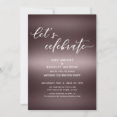 Invitation Écriture manuscrite Célébrons sur simple rose gold (Devant)