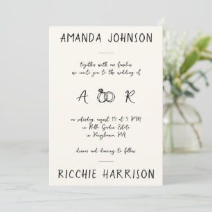 Invitation Écriture Manuscrite Créative & Mariage Monogramme