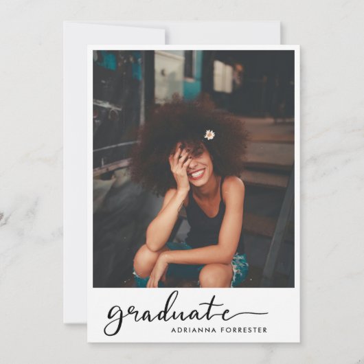 Invitation Écriture manuscrite de fin d'études (Devant)