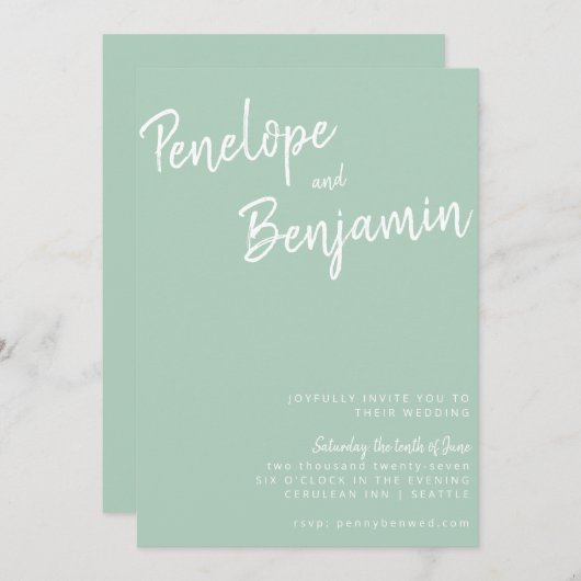 Invitation Écriture manuscrite de script moderne Mariage de p (Devant / Derrière)