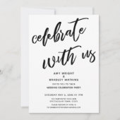 Invitation Écriture Manuscrite Fêtez avec Nous Réception de M (Devant)