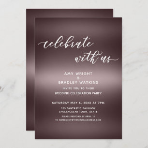 Invitation Écriture manuscrite fêtez avec nous sur l'or Rose