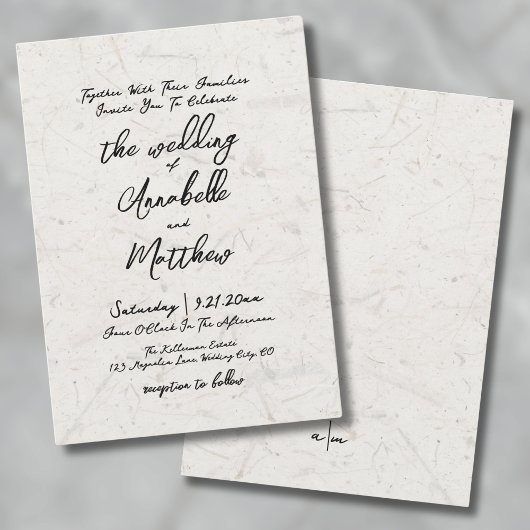 Invitation Écriture Manuscrite Mariage Bohème