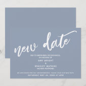Invitation Écriture manuscrite Mariage Reporté Nouvelle Date (Devant / Derrière)