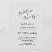 Invitation Écriture manuscrite minimaliste moderne Mariage (Devant / Derrière)