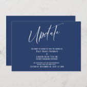 Invitation Écriture manuscrite Mise à jour Mariage reporté Ca (Devant / Derrière)