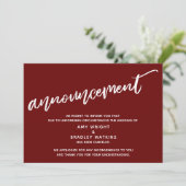 Invitation Écriture manuscrite moderne Annulé Mariage Bourgog (Debout devant)