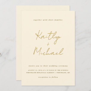 Invitation Écriture manuscrite moderne Gold & Creative Faire-