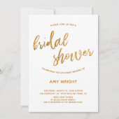 Invitation Écriture manuscrite moderne Gold Waves Fête des ma (Devant)