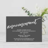 Invitation Écriture Manuscrite Moderne Mariage Annulé Gris Fo (Debout devant)