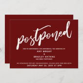 Invitation Écriture manuscrite moderne Mariage reporté Bourgo (Devant / Derrière)