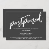 Invitation Écriture manuscrite moderne Mariage reporté gris f (Devant / Derrière)