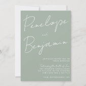 Invitation Écriture manuscrite moderne poussiéreuse mariage s (Devant)