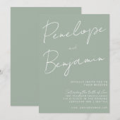 Invitation Écriture manuscrite moderne poussiéreuse mariage s (Devant / Derrière)