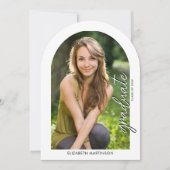 Invitation Écriture manuscrite moderne Script Photo Arched Gr (Devant)