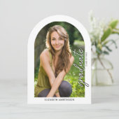 Invitation Écriture manuscrite moderne Script Photo Arched Gr (Debout devant)