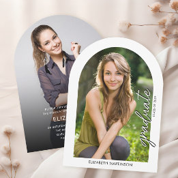 Invitation Écriture manuscrite moderne Script Photo Arched Gr