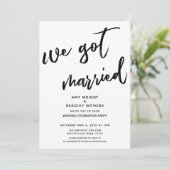 Invitation Écriture manuscrite Nous sommes mariés Réception d (Debout devant)