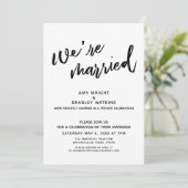 Invitation Écriture manuscrite Nous sommes mariés Réception d (Debout devant)