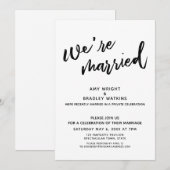 Invitation Écriture manuscrite Nous sommes mariés Réception d (Devant / Derrière)