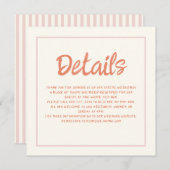 Invitation Écriture manuscrite Pastel Retro Détails du Mariag (Devant / Derrière)