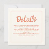 Invitation Écriture manuscrite Pastel Retro Détails du Mariag (Devant)