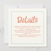 Invitation Écriture manuscrite Pastel Retro Détails du Mariag (Devant)