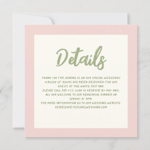 Invitation Écriture manuscrite Pinky Pastel Retro Détails du 