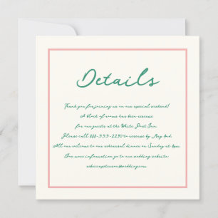 Invitation Écriture manuscrite Pinky Pastel Retro Détails du 
