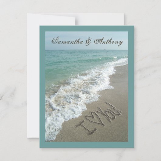 Invitation écriture manuscrite Plage Destination Mariage Invi (Devant)