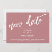 Invitation Écriture manuscrite Postponté Mariage Nouveau Date (Devant)