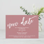 Invitation Écriture manuscrite Postponté Mariage Nouveau Date (Debout devant)
