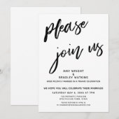 Invitation Écriture manuscrite Prière de nous rejoindre après (Devant / Derrière)