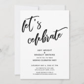 Invitation Écriture manuscrite Réception de mariage, célébron (Devant)