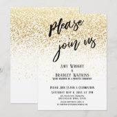 Invitation Écriture Manuscrite Rejoignez-Nous Confettis Récep (Devant / Derrière)