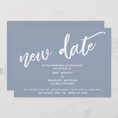 Invitation Écriture manuscrite Report de mariage Nouvelle dat (Devant / Derrière)