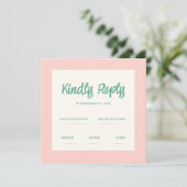Invitation Écriture manuscrite rose Retro Mariage Rsvp Invita (Debout devant)